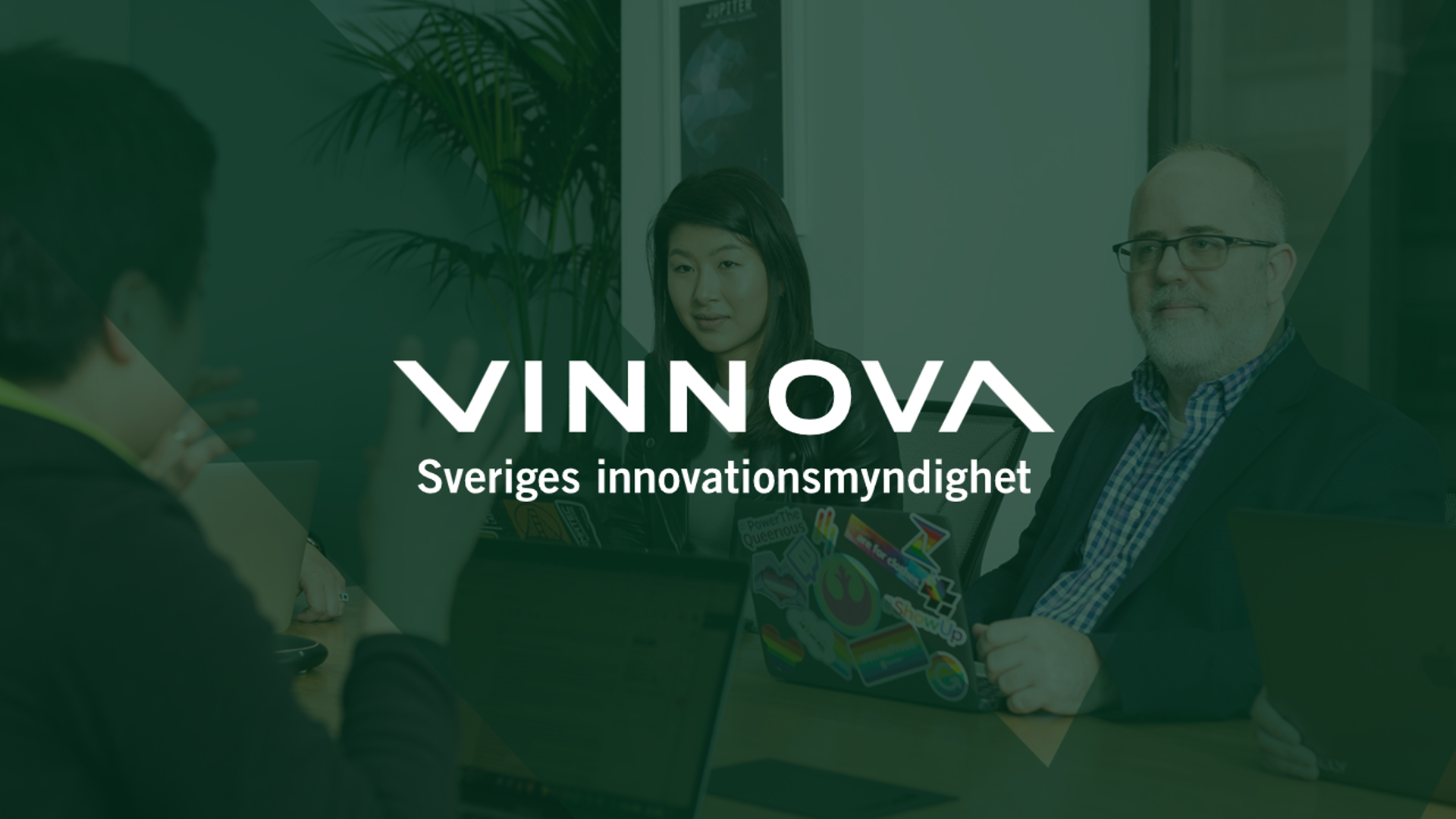 Texten Vinnova mot grön bakgrund