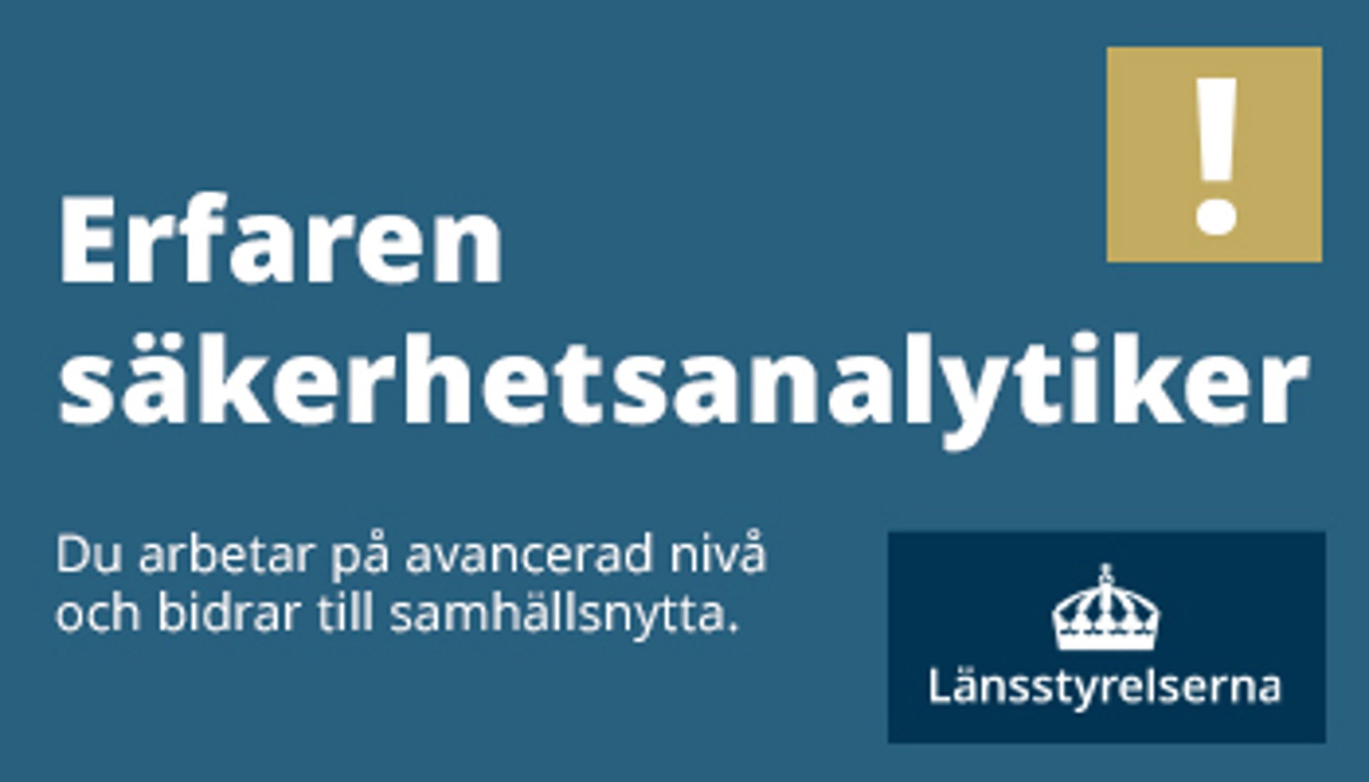 Länsstyrelsernas IT-avdelning söker en erfaren säkerhetsanalytiker. Sista ansökningsdag är 1 juni 2025.