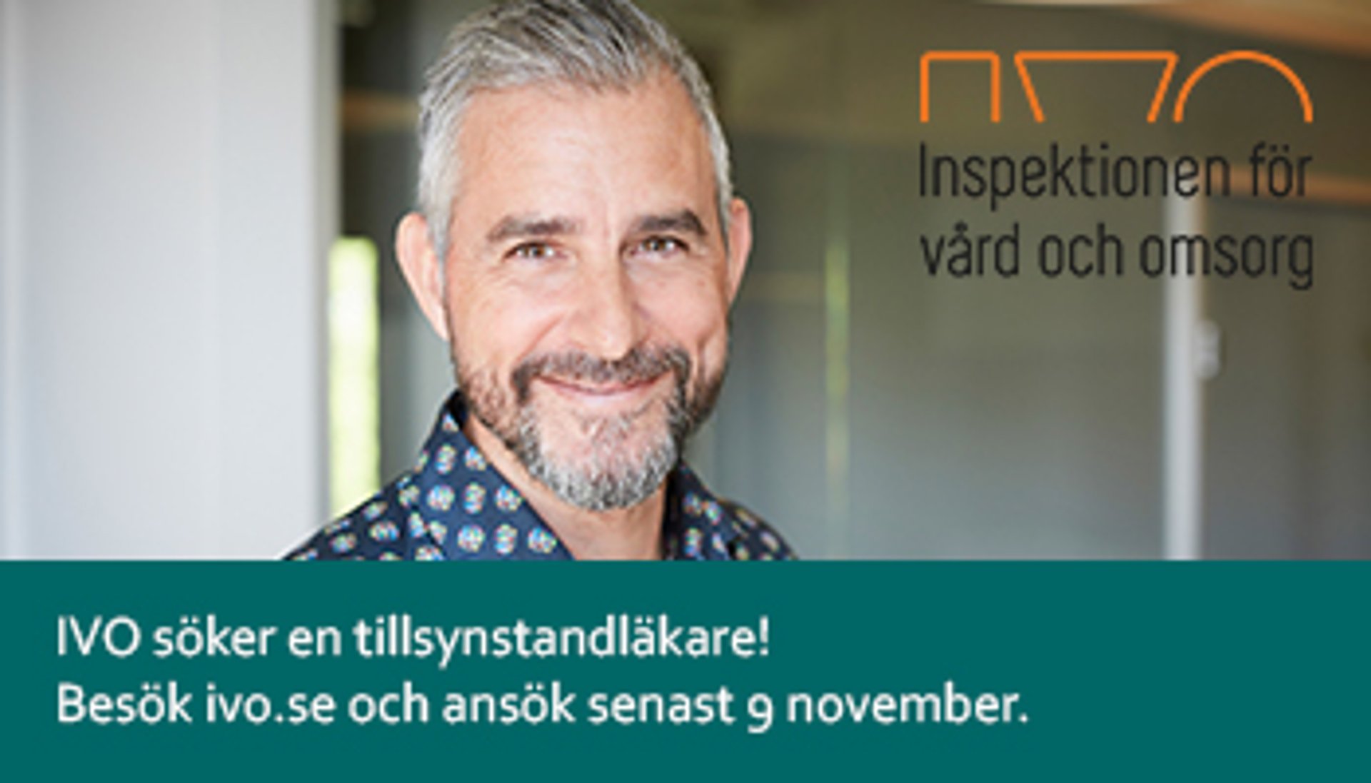 IVO söker tillsynstandläkare. Sista ansökningsdag är 9 november 2025.
